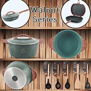 casserole set cooking pot cookware set pot and pan set green Kitchen Utensils pot set pan set 