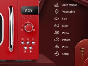 retro red microwave oven 20l