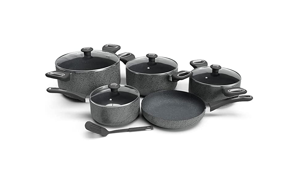 DELICI ACS10HE 10Pcs Nonstick Granite Cookware