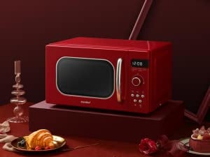 retro red microwave oven 20l