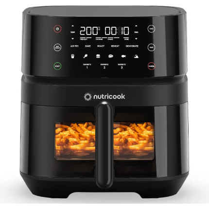 Nutricook Air Fryer 2, 1700 Watts, Digital Control Panel Display, 10 Preset  Programs With Built-In Preheat Function, 5.5 Liters, Brush…