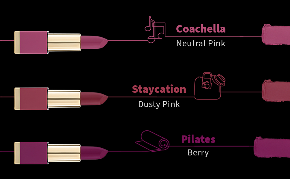 neutral pink lipstick, red lipstick, luxe, 
