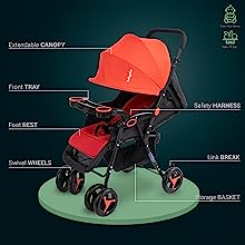 Baby plus baby stroller red