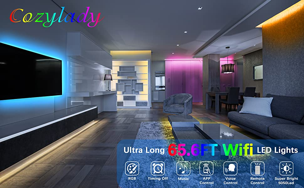 Cozylady wifi led strip lights for whole home decoration!