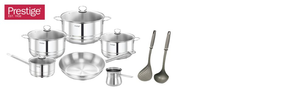 Prestige Stainless Steel 12Pc Cookware Set