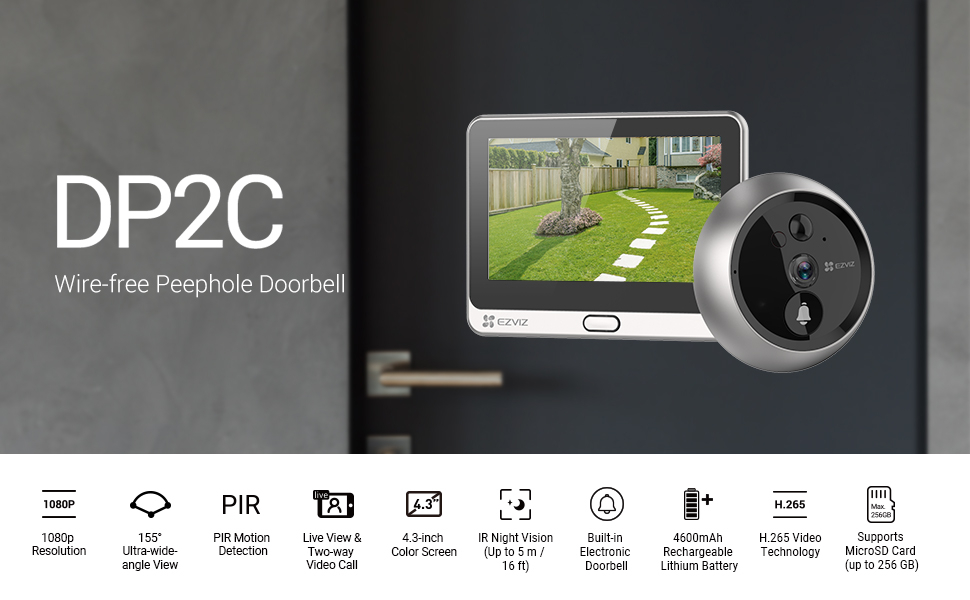 Review of the EZVIZ DP2C 1080p door viewer peephole camera. 