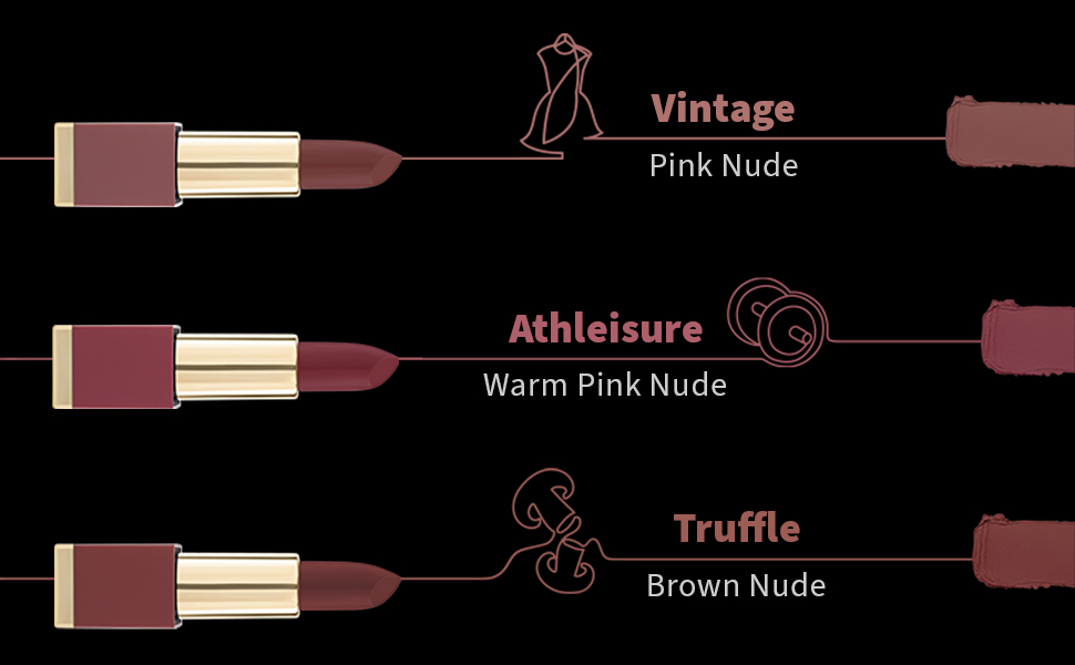 Pink lipstick, nude, Brown nude lipstick