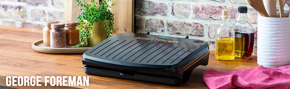 GEORGE FOREMAN Electric Indoor Medium Fit Grill - Versatile Griddle, Hot Plate and Toastie Machine